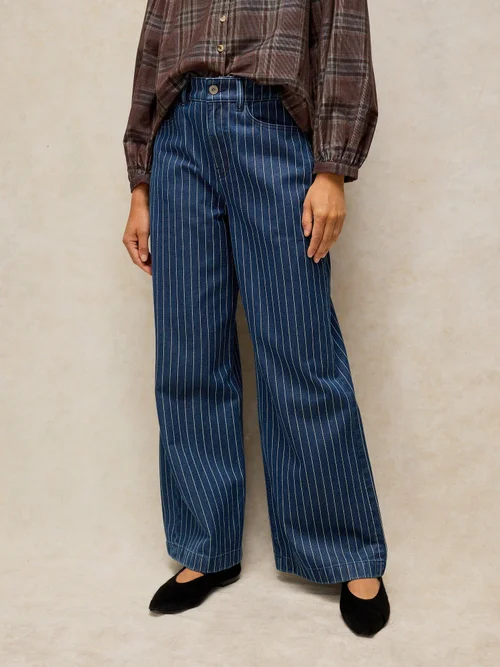Jeans mit weitem Bein Ayla Nadelstreifen - Denim Mlt - 44/R Image 2
