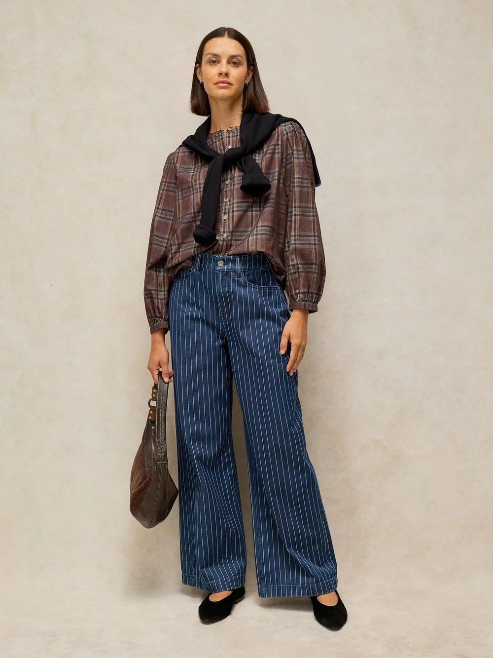 Jeans mit weitem Bein Ayla Nadelstreifen - Denim Mlt - 44/R Image 1