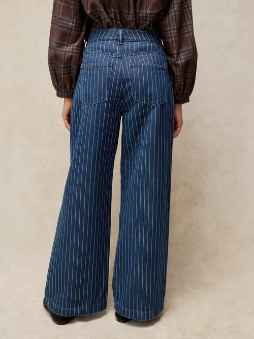Jeans mit weitem Bein Ayla Nadelstreifen - Denim Mlt - 44/R Image 4