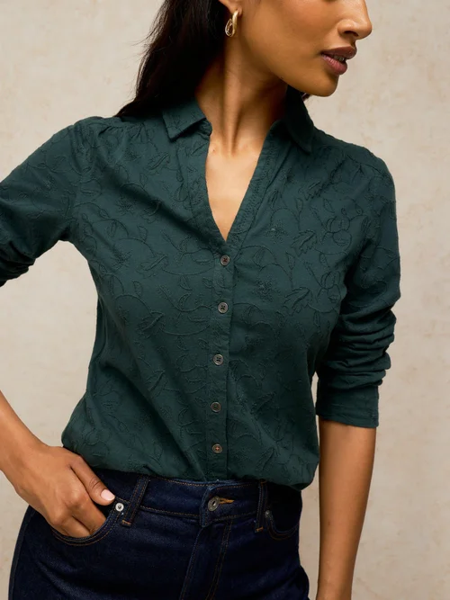 Bluse Annie mit Stickerei - Dk Green - 52 Image 3
