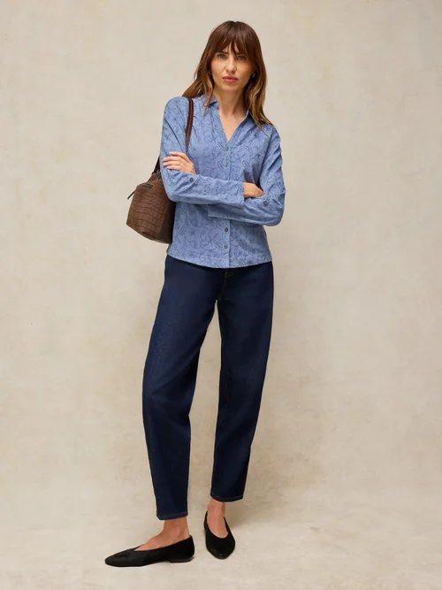 Bluse Annie mit Stickerei - Mid Blue - 50 Image 2