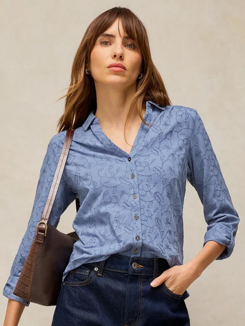 Bluse Annie mit Stickerei - Mid Blue - 50 Image 1