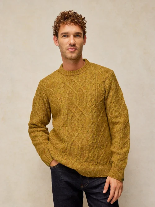 Pull en maille torsadée Ashford - Dp Yellow - XXL Image 1