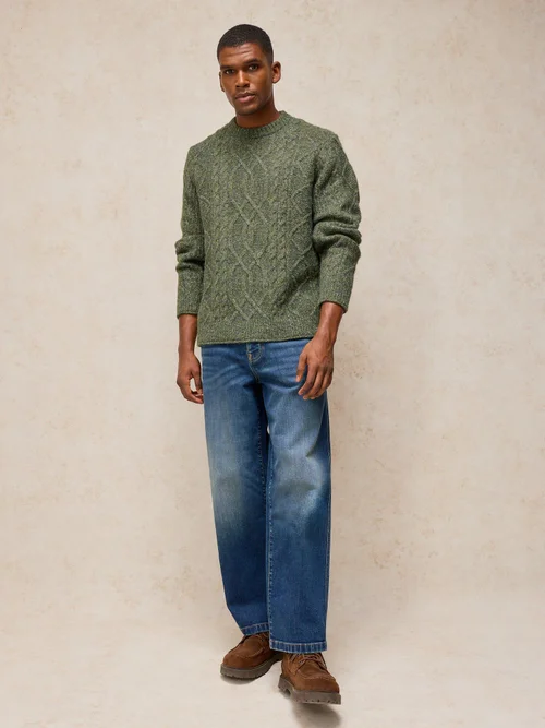 Pull en maille torsadée Ashford - Khaki Grn - XXL Image 2