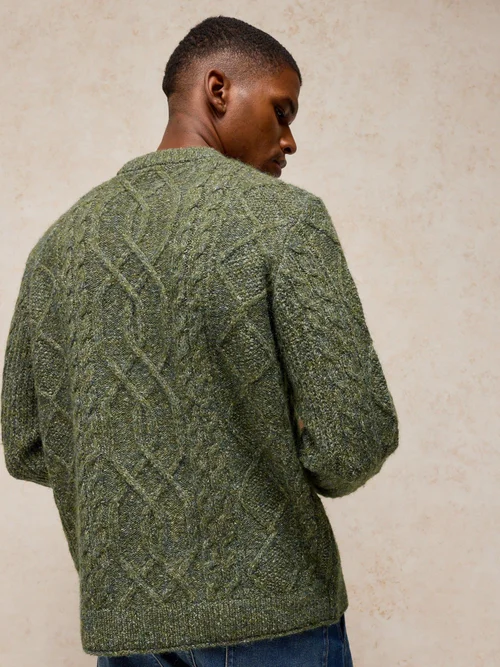 Pull en maille torsadée Ashford - Khaki Grn - XXL Image 4