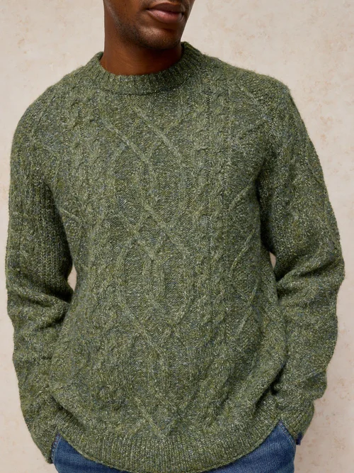 Pull en maille torsadée Ashford - Khaki Grn - XXL Image 3