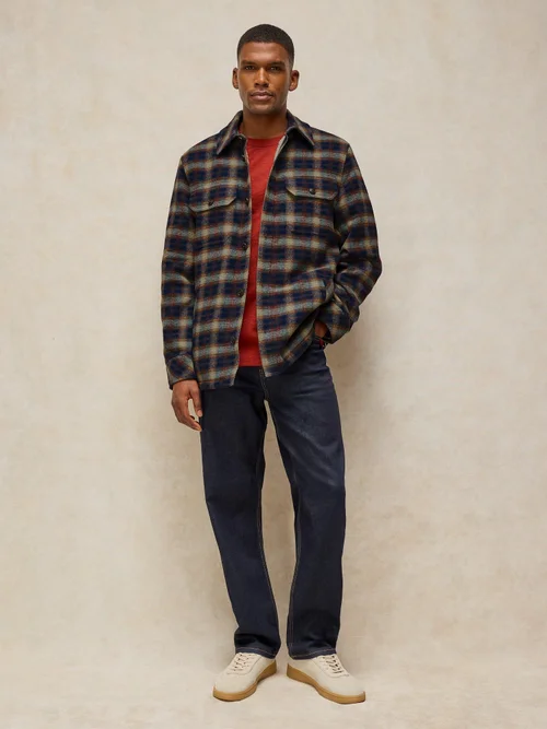 Veste Hetton à carreaux doublée en borg - Navy Multi - XXL Image 2