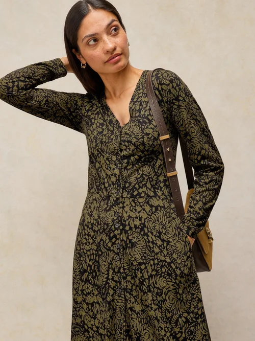 Robe Reese boutonnée devant - Green Pr - 44/R Image 2