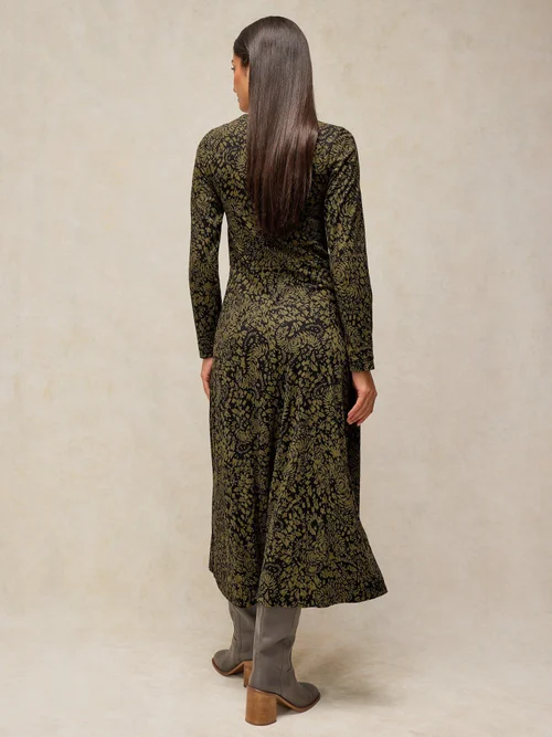 Robe Reese boutonnée devant - Green Pr - 44/R Image 4