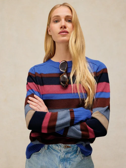 Pull Sienna Rayé avec Couture - Blue Mlt - 48 Image 1