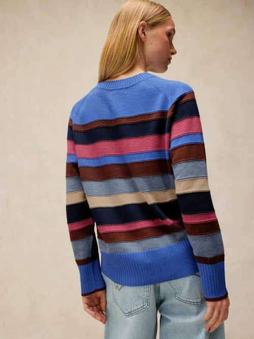Pull Sienna Rayé avec Couture - Blue Mlt - 48 Image 4