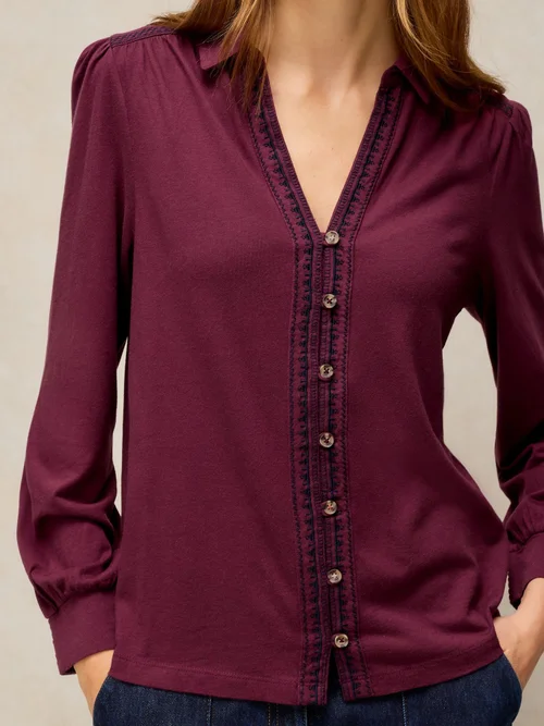 Bestickte Bluse Riley - Plum Mlt - 48 Image 3