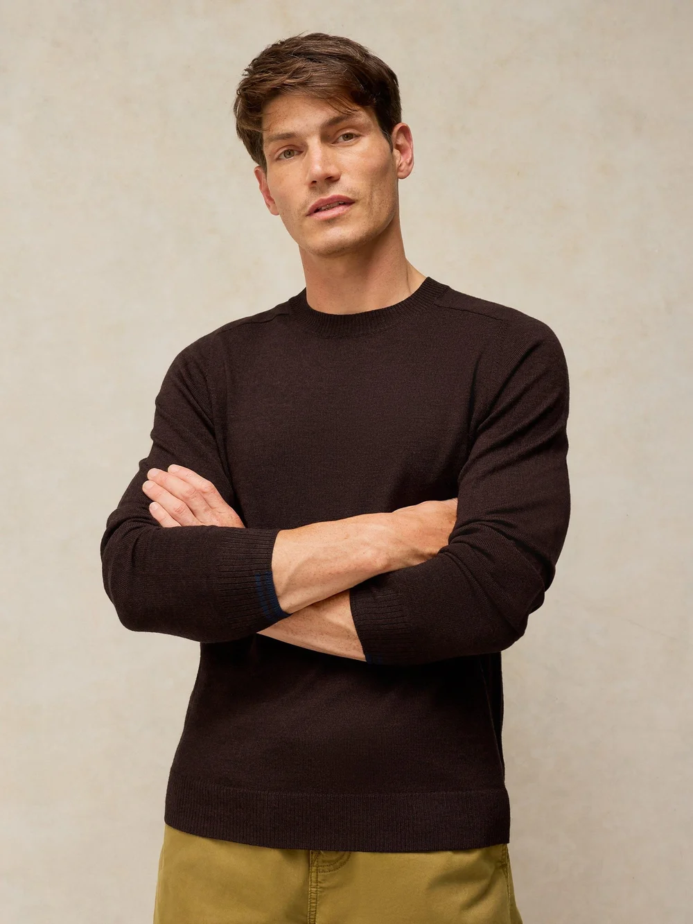 Pull Conway Merino à col rond - Mid Brown - XS/R Image 1