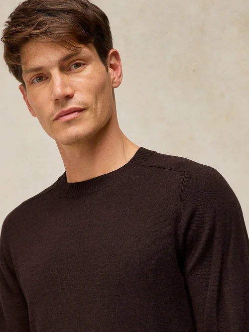 Pull Conway Merino à col rond - Mid Brown - XS/R Image 3