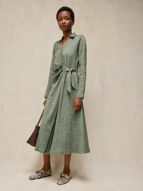 Hemdblusenkleid Yara zum Binden - Mid Green - 52/R Image 1