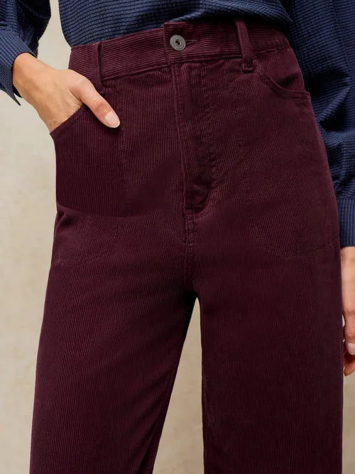Kordhose Tia mit weitem Bein - Dk Plum - 52/R Image 3