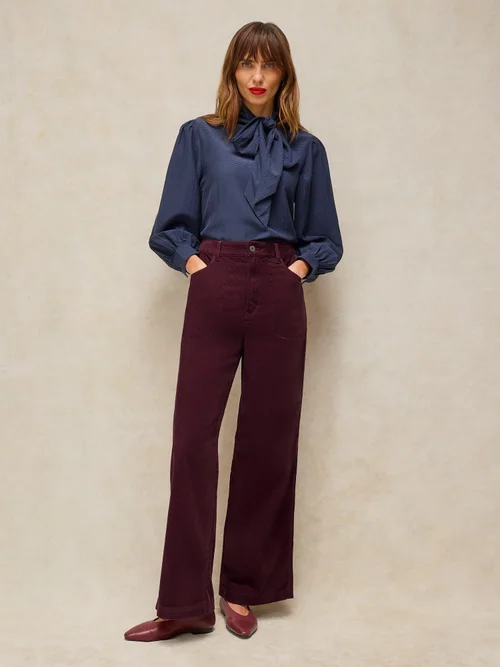 Pantalon large à cordon Tia - Dk Plum - 52/R Image 2