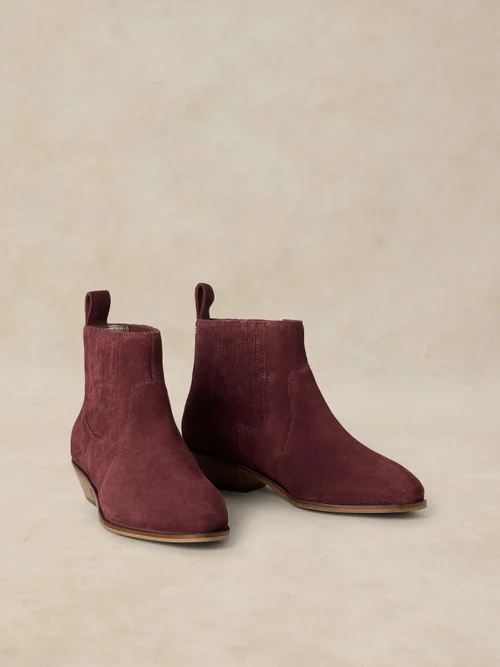 Botte Chelsea en daim large - Dk Red - 41 Image 2