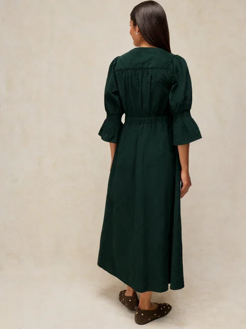 Robe nouée Maisie en velours côtelé - Green Mlt - 52/R Image 4