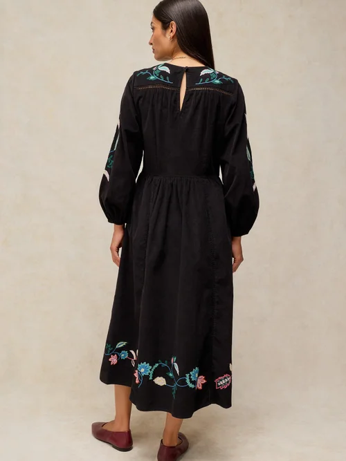 Robe en velours côtelé brodée Wren - Blk Mlt - 48/R Image 4