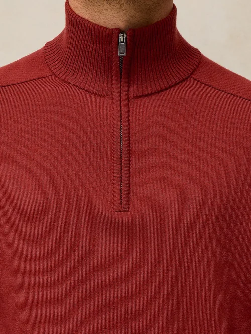Pull col cheminée Merino Conway - Dk Red - XS/R Image 3