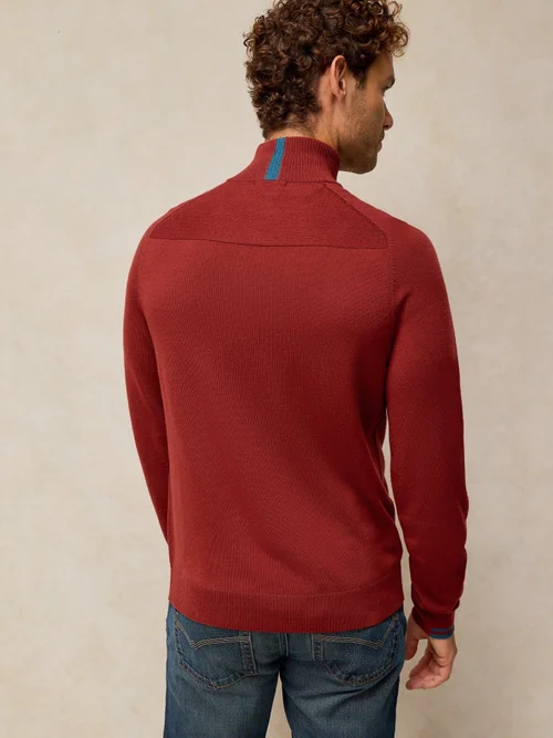 Pull col cheminée Merino Conway - Dk Red - XS/R Image 4