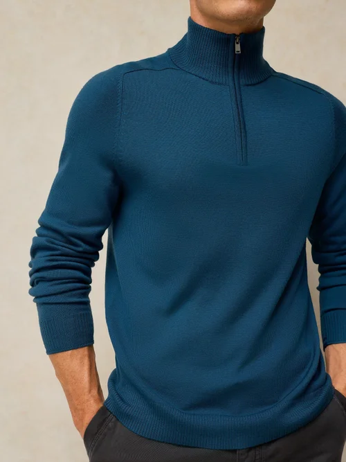 Pull col cheminée Merino Conway - Dk Teal - XS/R Image 3