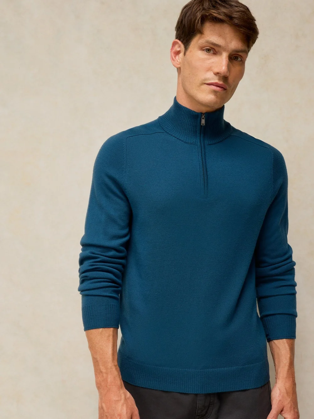 Pull col cheminée Merino Conway - Dk Teal - XS/R Image 1
