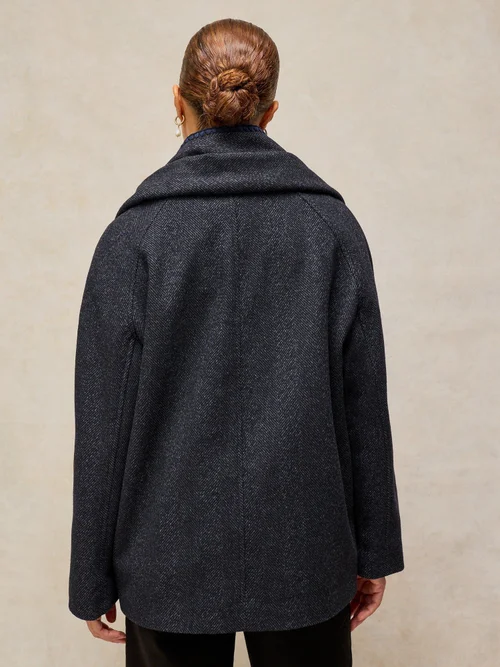 Manteau écharpe boutonné Frankie - Dark Navy - 52 Image 4