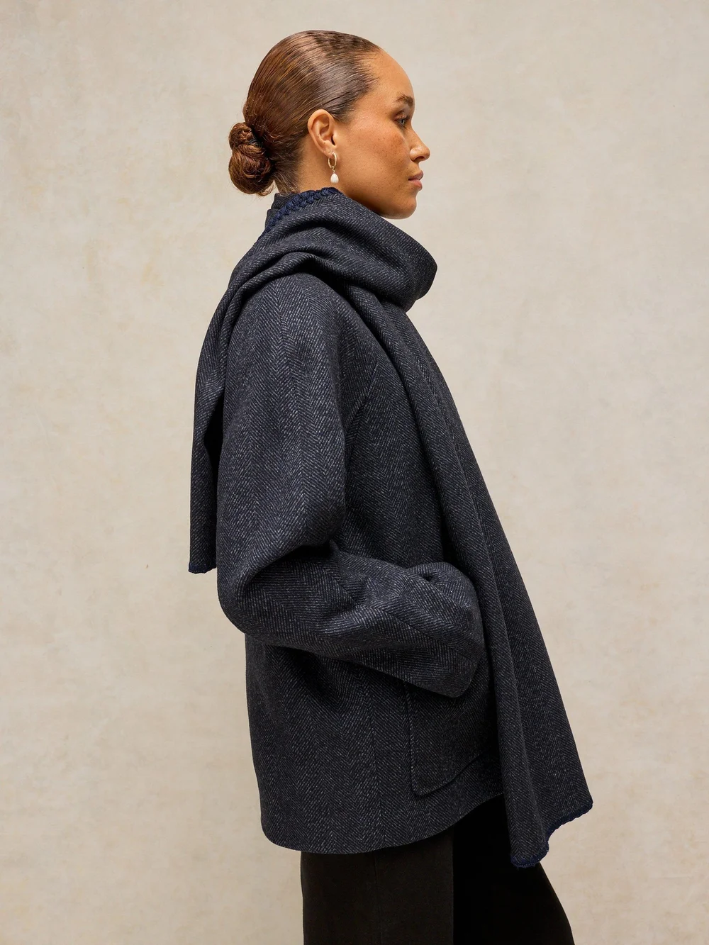 Manteau écharpe boutonné Frankie - Dark Navy - 52 Image 1