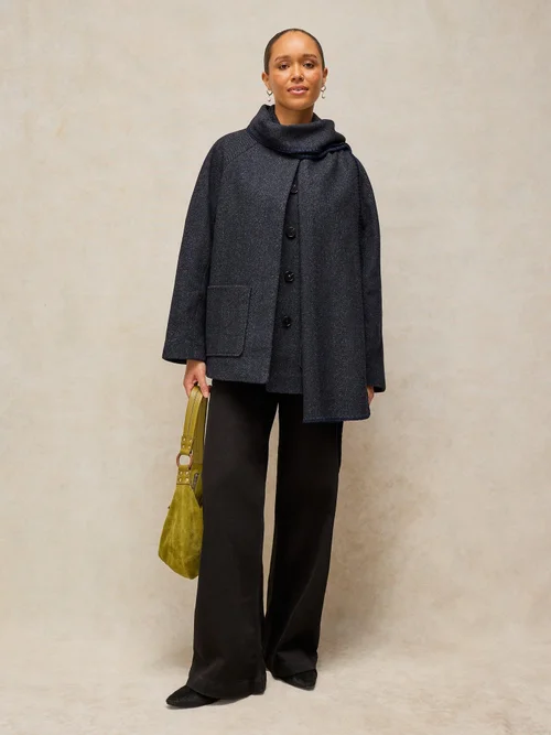 Manteau écharpe boutonné Frankie - Dark Navy - 52 Image 2