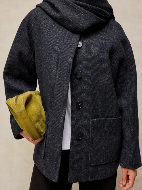 Manteau écharpe boutonné Frankie - Dark Navy - 52 Image 3