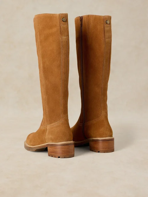 Botte haute Serena en daim jusqu'au genou - Mid Tan - 41 Image 4