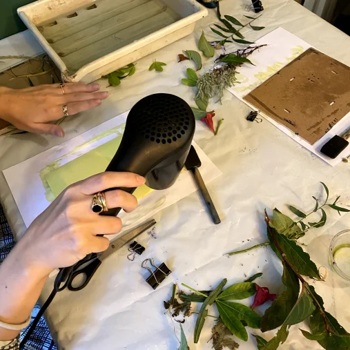 Handtrocknung der Drucke