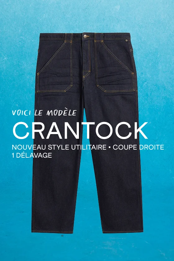 VOICI LE MODÈLE CRANTOCK NOUVEAU STYLE UTILITAIRE. COUPE DROITE. 1 DÉLAVAGE